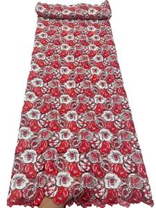 Encaje de Guipur Bordado 100% Poliéster Soluble en Agua al por Mayor para Prendas, Bodas, Diseños Florales, Mínimo 5 Yardas - Product Image 2