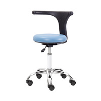 Chaise pivotante de style moderne pour dentiste et infirmière assistante Chaise de bar de beauté avec panneau Caractéristique de levage en bois