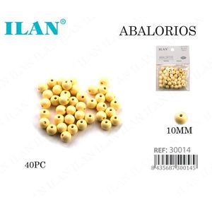 ILAN Abalorios Perline in legno da 10 mm 40 pezzi per la creazione di gioielli - Product Image 1