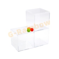 Boîte en plastique 80x80mm Conteneur à sucre résistant aux rayures Présentoir à gâteaux et desserts