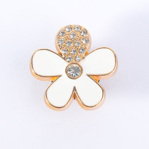 Fibbia per scarpe fai da te in lega di zinco, con fiore, diamanti intarsiati, perle e quadrifoglio, per <span class=keywords><strong>ballerine</strong></span>, zoccoli, sandali e ciabatte - Product Image 6