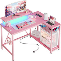 Table d'ordinateur de bureau de coin de jeu en forme de L de bureau à domicile de haute qualité avec support de moniteur