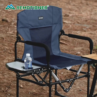 Chaise de camping pliante d'extérieur avec porte-gobelet et table latérale