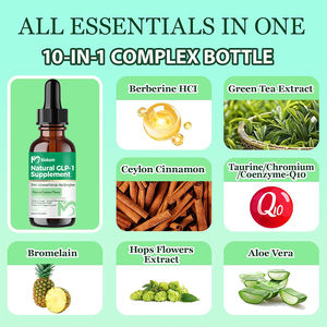 Biokom GLP-1 quotidianamente gocce liquide ad alto contenuto di <span class=keywords><strong>Fiber</strong></span> e berberina Hci GLP1 integratore con tè verde, bromelina e cromo per donne e uomini - Product Image 3