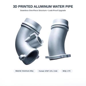 Raccord de tuyau d'eau de refroidissement en aluminium imprimé en 3D Vortex personnalisé, amélioration haute température, pièces de moteur automobile durables - Product Image 1