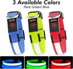 Venta al por mayor de lujo ajustable de nylon mascota perro collar Correa Conjunto personalizado <span class=keywords><strong>LED</strong></span> iluminación recargable con patrón de impresión para perros - Product Image 4