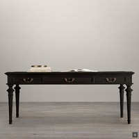 Escritorio de Computadora Retro Americano de Madera Maciza de Lujo con Cajón para Oficina y Sala de Estar
