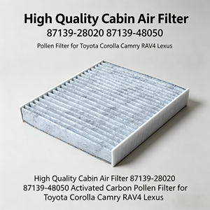 ไส้กรองอากาศในห้องโดยสารแบบพรีเมียม 87139-28020 87139-48050 ไส้กรองคาร์บอนกัมมันต์ กรองละอองเกสรดอกไม้ ใช้ได้กับรถยนต์โตโยต้า โคโรลล่า แคมรี่ RAV4 เล็กซัส - Product Image 1
