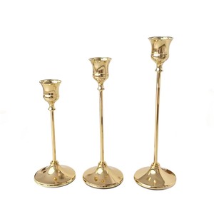 Ensemble de 3 bougeoirs décoratifs modernes en fer, noir mat, or et argent, pour la décoration de la maison - Product Image 4