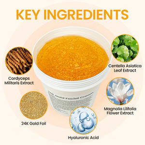 Оживляющий Крем 24 карат золото с гиалуроновой кислотой и центеллой увлажняющий антивозрастной и восстанавливающий 1 кг крем для лица для зрелой кожи - Product Image 3