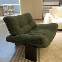 Fauteuil simple en velours léger et luxueux, style Waka Silent Wind rétro, ergonomique, écologique, design Emmi, style médiéval, pour salon