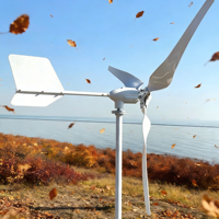 2000W Komplettes Horizontales Windturbinen-Set, 24V/48V 3-Blatt Dreiphasiger AC Permanentmagnet-Windgenerator mit MPPT