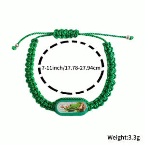 Bijoux religieux, bracelet de prière en corde verte fait à la main avec la lettre Yeh, Saint <span class=keywords><strong>Paul</strong></span>, Saint Benoît, Vierge Marie, cadeau - Product Image 5