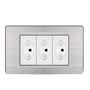 Interruptor de Pared con Panel Táctil Estándar Brasileño de 20A con Enchufe y Carga Rápida USB Tipo-C 2.1/3.1A - Product Image 1