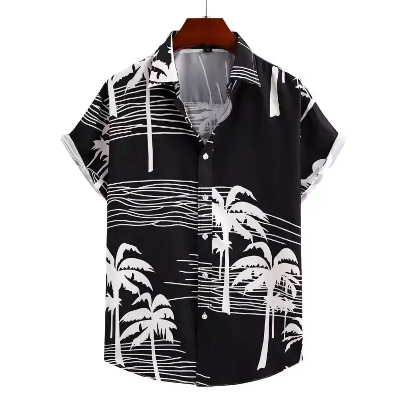 Custom Summer New Men's Short Sleeve Size Casual Hawaiian Beach Shirt