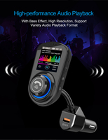 Écran couleur grand format, son sans perte, double chargeur USB pour voiture, émetteur FM, lecteur MP3 Bluetooth pour voiture