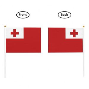 Wholesale Polyester Hand Waved Mini <b>Flag</b> Tonga Handheld Stick <b>Flag</b> - Product Image 3