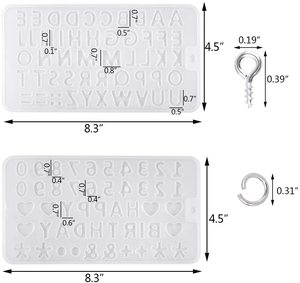 Silicone Letter Mold Small DIY Silicone <b>Resin</b> Mold With Screw Eye Pins for Making Keychain Pendant Jewelry Necklace Earring - Product Image 3