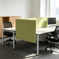 Cloison de bureau acoustique 100% PET, panneau uni à fixation par pince, NRC 0.9, cloison de bureau moderne, vente en gros