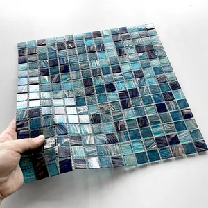 Azulejos mosaico de vidro azul para piscina, venda no atacado