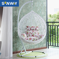 Chaise suspendue pour meubles Offre Spéciale avec cadre rond Œuf suspendu Balançoire de jardin Chaise balançoire en osier pour patio