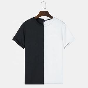 Factory Custom Splicing Solid Colour Short Sleeve Men's Summer Foreign Trade T-shirt Pullover European Size - Product Image 1