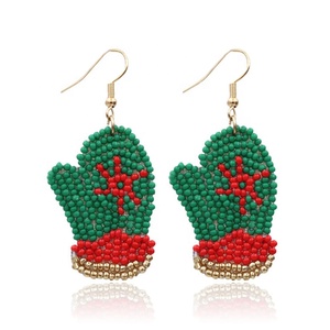 Boucles d'oreilles de Noël en perles de rocaille assorties à la mode - Product Image 5