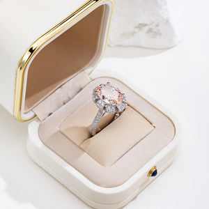 Anillo de Diamante Rosa Ovalado de 18K, Modelo MSR-2056 de Messi Jewelry, para Mujer - Product Image 5