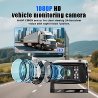 Kit de Cámara de Visión Trasera AHD para Automóvil, Sistema de Seguridad Vehicular, Visión Delantera, Trasera y Lateral de 360° para Camión, Montacargas, Autocaravana, Autobús, Camioneta Minera