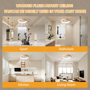 Bán buôn tùy chỉnh hiện đại 20-inch LED quạt trần với điều khiển từ xa 5 lưỡi gỗ mờ thời gian và động cơ 3 tốc độ - Product Image 3