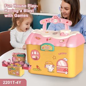 Nouvelle série de jouets de cuisine personnalisés, ensemble de <span class=keywords><strong>vaisselle</strong></span> de cuisine simulée, vaporisateur de lumière, boîte de rangement pour jouets de maison, ensemble de jouets de cuisine de simulation - Product Image 2