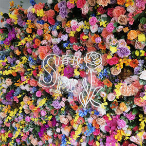 Sprr Bouquet da sposa con sfondo di Rose artificiali di simulazione fiore pannello murale per festa di nozze sfondo decorazione floreale - Product Image 2