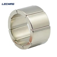 Aimants de rotor et de stator usinés CNC sur mesure, haute performance, forme d'arc, matériaux magnétiques permanents en terres rares NdFeB N52
