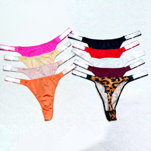 Yicheng String sexy tendance motif léopard sans couture avec ceinture en <span class=keywords><strong>strass</strong></span>, sous-vêtements et bikinis pour femmes - Product Image 1