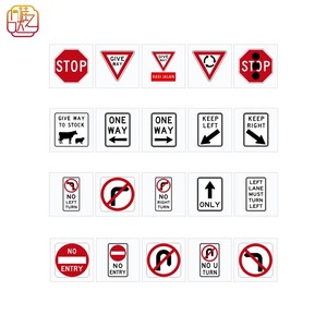 Ensemble de panneaux de signalisation routière en aluminium, normes MUTCD/SE, panneaux Stop, Cédé, Un sens, Interdiction d'entrée pour la sécurité routière mondiale - Product Image 1
