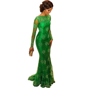 Wholesale Emerald Green Lace Dress For 