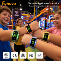 Gelang Silikon RFID Pintar Tipe Jam Tangan yang Dapat Disesuaikan dengan Timer LED untuk Pusat Permainan Arcade