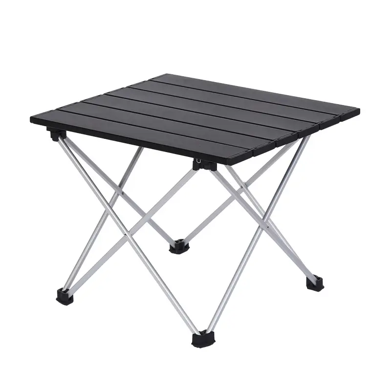 RTS Black Lightweight Portable Table Camp Picnic Table Folding, Mobiliário ao ar livre de alumínio Modern Folding Camping Table CN;ZHE
