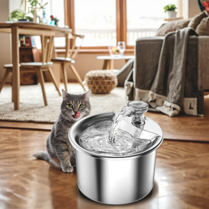 Bát nước cho mèo có thể điều chỉnh, bền chắc, dung tích 2L (67.63oz), làm bằng thép không gỉ, tự động, thân thiện với môi trường, hiện đại, có lọc nước. - Product Image 4