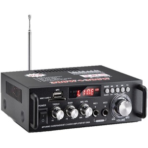 <b>Mini</b> Amplifier BT-258A 300Wx2 5.0 With Remote Dual <b>Mic</b> FM USB For Home Audio - Product Image 2
