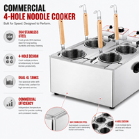 Cuiseur à nouilles électrique intelligent entièrement automatique professionnel de comptoir en acier inoxydable à double tête avec limiteur de température intégré