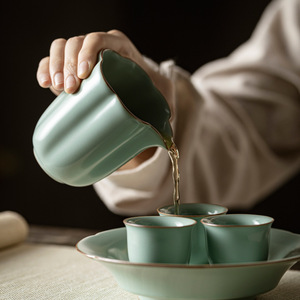 Ru Ware Fair Cup Porcelain Irregular Shape Crackle Glaze <b>Tea</b> Dispenser For Kung Fu <b>Tea</b> <b>Set</b> - Product Image 2