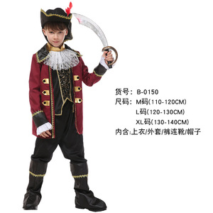 Costume de <span class=keywords><strong>pirate</strong></span> pour enfants, vêtements de fête, costume de capitaine <span class=keywords><strong>des</strong></span> Caraïbes pour garçons, déguisement COS - Product Image 6