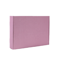 Boîte d'expédition postale en carton ondulé rose avec Logo personnalisé
