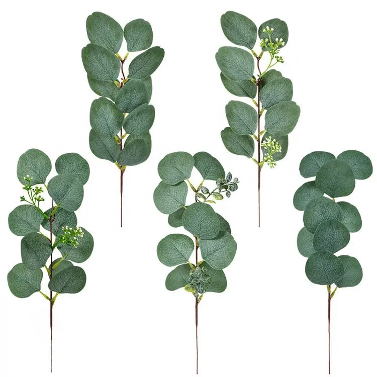 RG-529 искусственные листья эвкалипта, имитация одного стебля, листья яблока, зеленые листья, украшение для дома, свадьбы