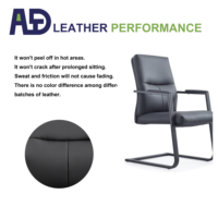 Fauteuil de conférence exécutif de luxe en cuir avec base chromée, réglable, rembourrage épais, pour bureau à domicile et salle de réunion