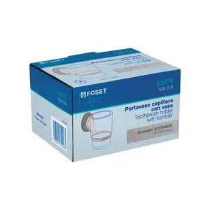 Portaspazzolino in raso con tazza di vetro, Foset Aqua, Master con 24 unità - Product Image 3