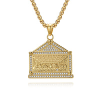 Hip Hop la dernière cène CZ tendance religieuse étanche en acier inoxydable mode bijoux pendentif colliers pour hommes en gros 2025