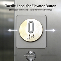 Autocollant tactile en braille pour bouton d'ascenseur en acier inoxydable, étiquette personnalisée, modèle 005, Chine, pour l'orientation publique accessible