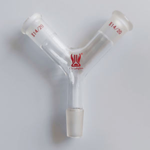 CS Labglass透明高温抵抗実験用ガラス製品ホウケイ酸ガラスY字型<span class=keywords><strong>3</strong></span>ウェイ蒸留OEM - Product Image 3